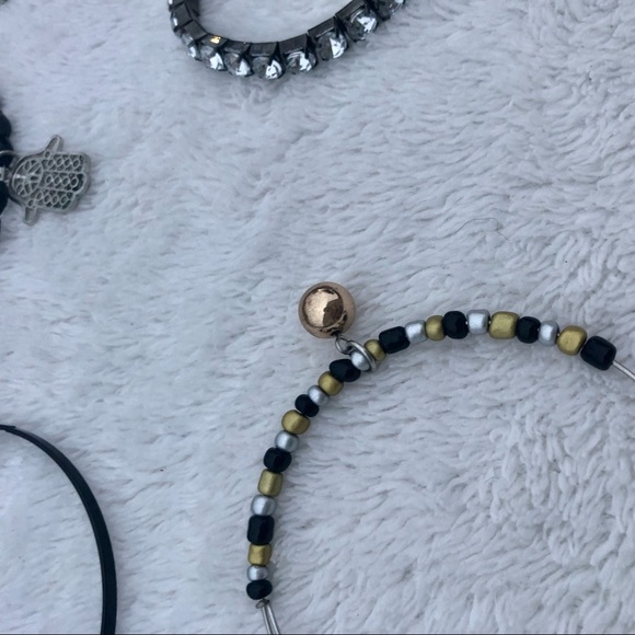 Boho Bangle Bracelet Stack Black & Silver - Picture 7 of 7